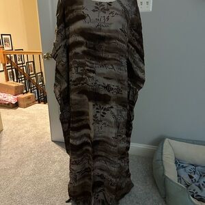 Elegant Brown African Patterned Caftan